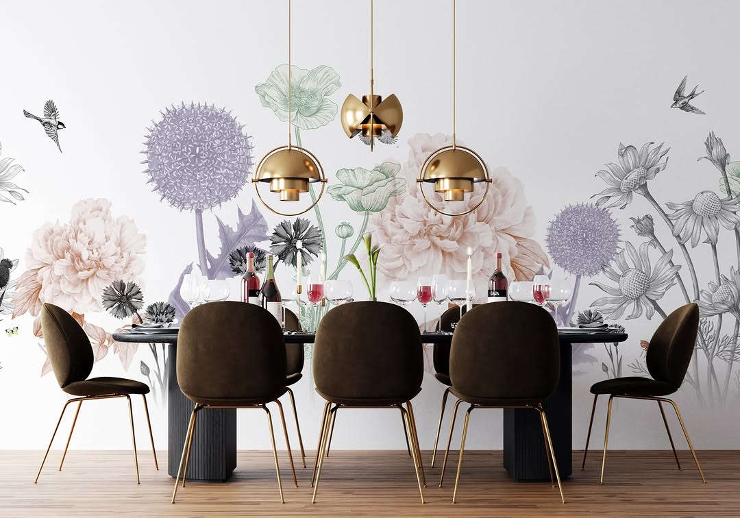 Fresque murale élégante pour salle à manger ou restaurant